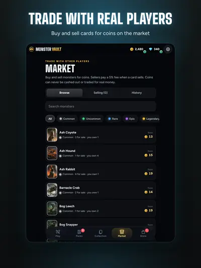 Trade with real players