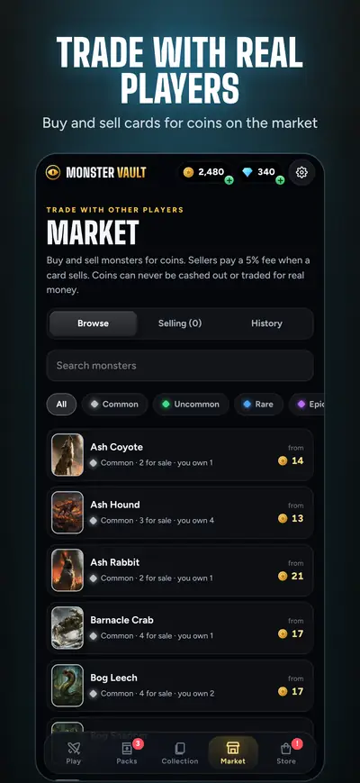 Trade with real players